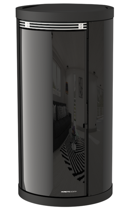 Termostufa a pellet Moretti Design AQUA EXCLUSIVE in finitura nera